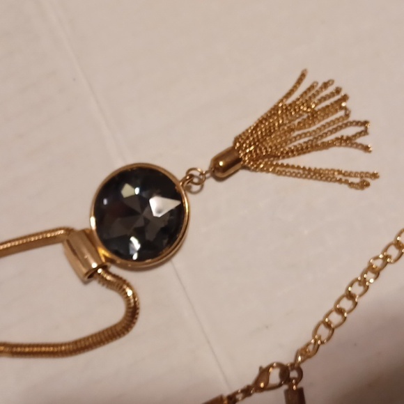 4/$40 New Large Bejeweled Necklace With Thick Chain - Picture 2 of 5